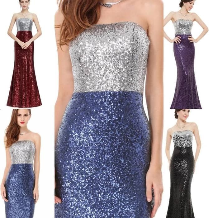 Terlaris Dress Pesta Mewah Bridesmaid Penerima Tamu Murah etc. - Ungu, XS SALE