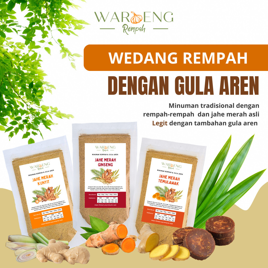 

Wedang Rempah / Wedang Jahe Merah Gula Aren / Waroeng Rempah Murah