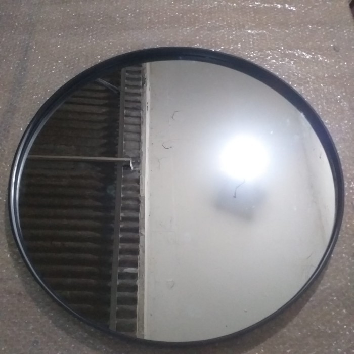 CERMIN DINDING / CERMIN KAMAR MANDI BULAT UK. 60CM & 70CM - 60, HITAM