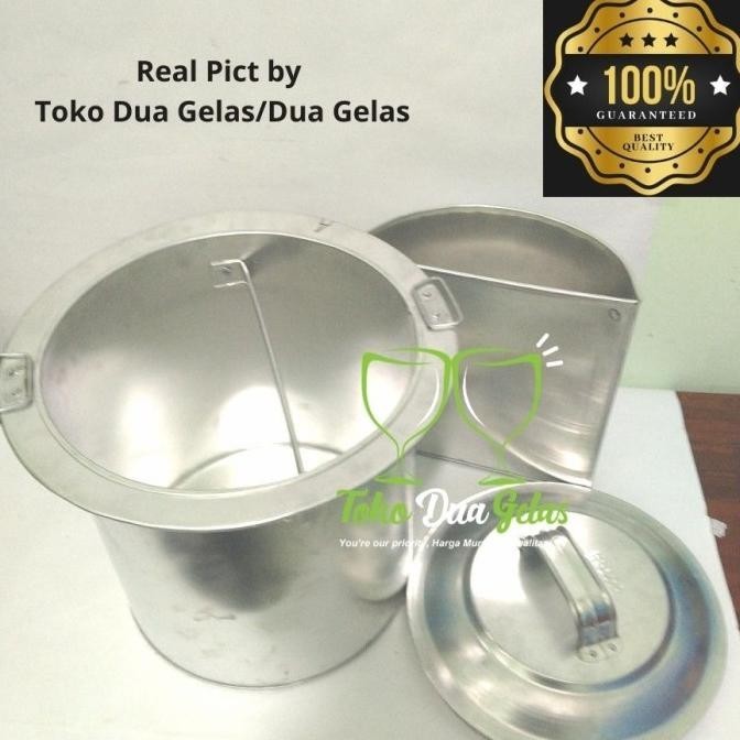 Dandang / Tong Panci Mie Ayam Alumunium 32 Cm Sekat Lepas Tebal 0,8 Mm