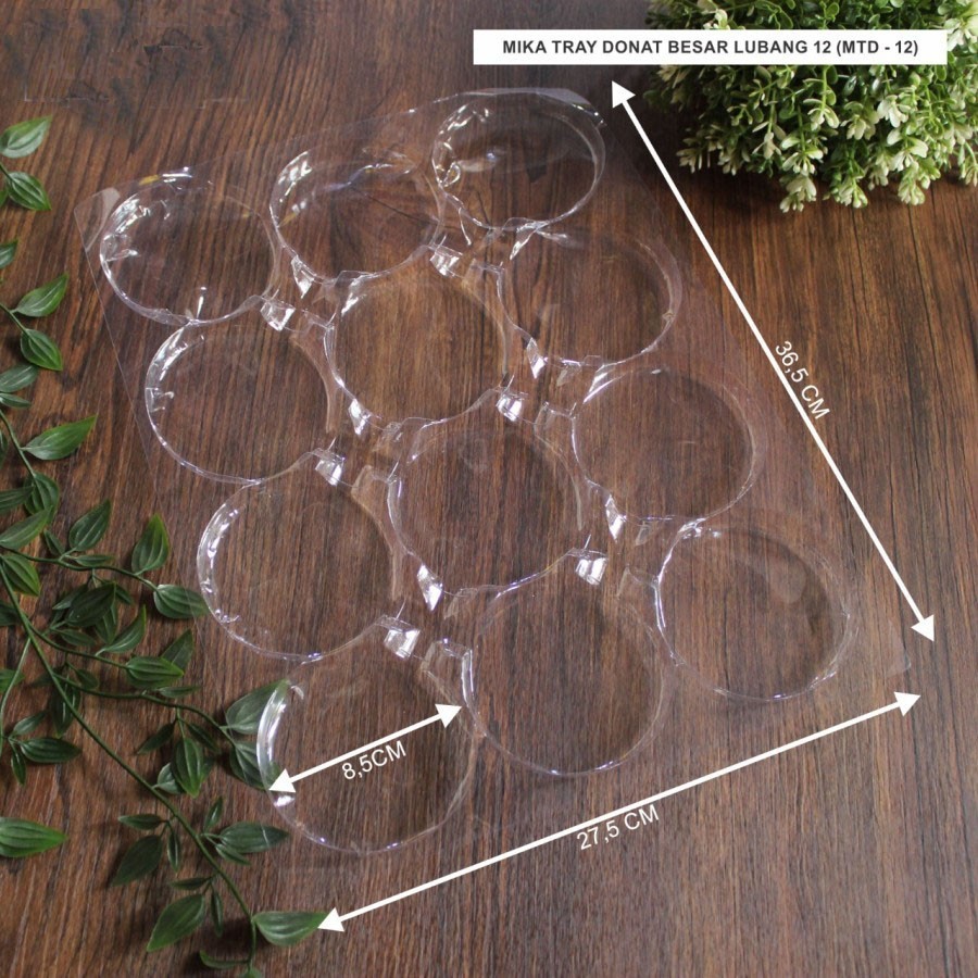 

25 Pcs Mika Tray Donat Besar Lubang 12 Bening uk 36.5 x 27.5 x 1.2 cm kotak dus unggul box packaging