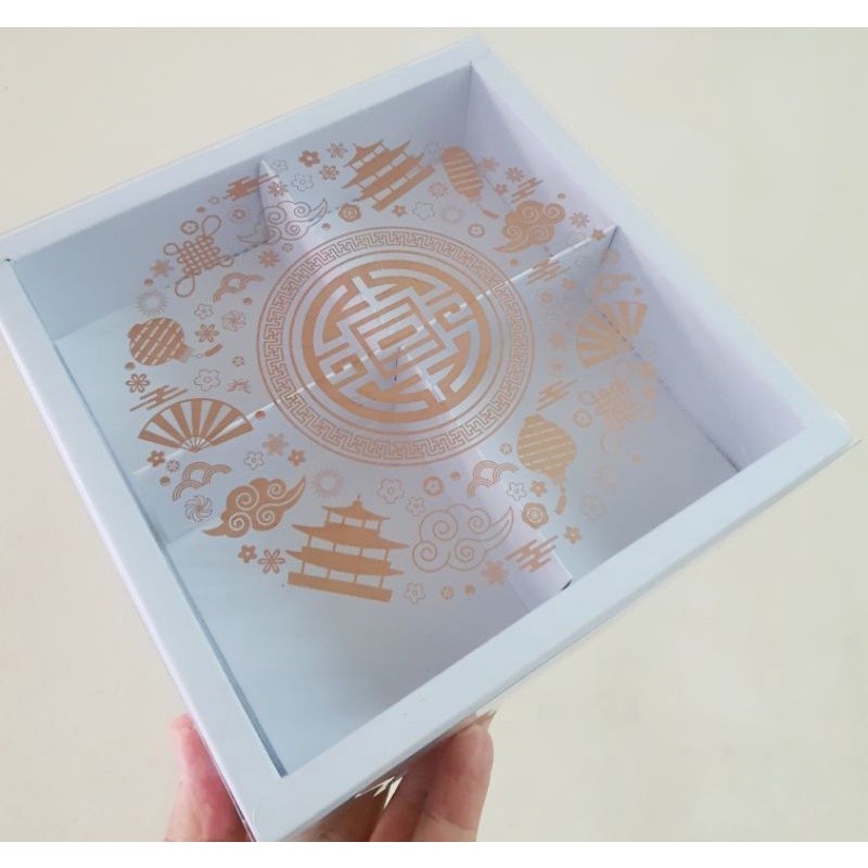 

5 pcs dus box brownies cupcake motif imlek putih sekat 4 size 8.5 cm cake box kotak hampers packaging