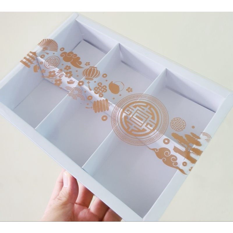 

5 pcs dus box cupcake brownies motif imlek putih sekat 6 size 7.3 cm cake box kotak hampers packaging