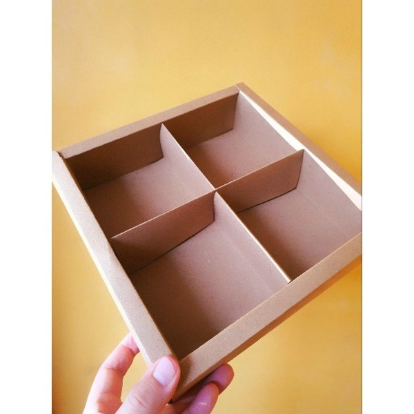 

5 pcs dus box eggtart nastar mika polos coklat sekat 4 size 18 cm cake box kotak hampers packaging