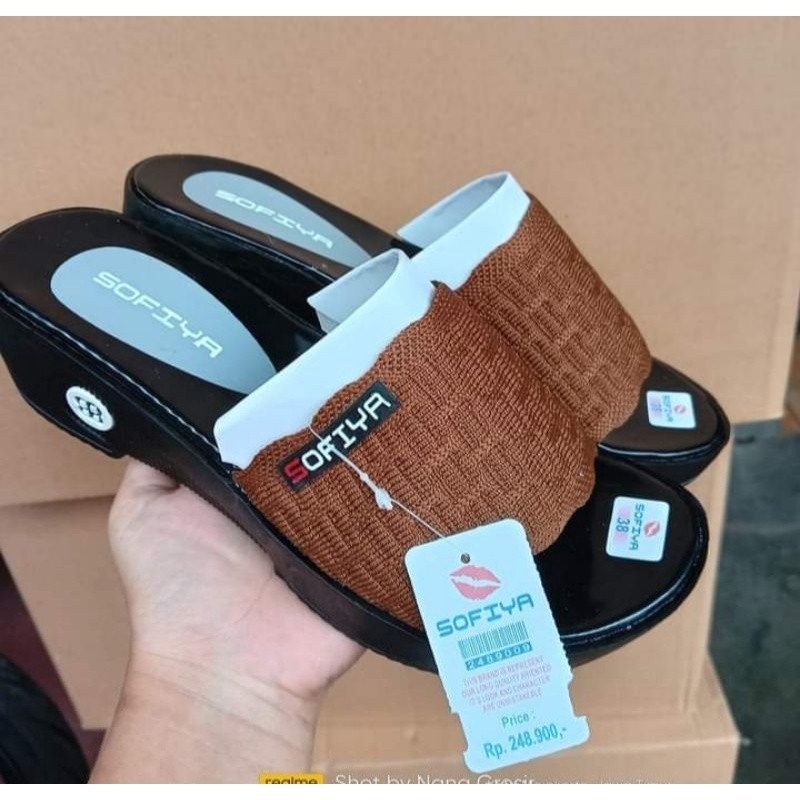Sandal Karet Wanita // Sandal Wanita Wedges Sofiya Rajut Import Terbaru