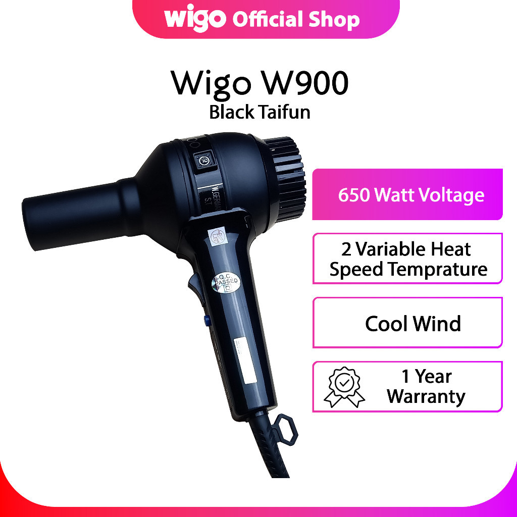 Hair Dryer Murah // Wigo Hair Dryer W-900 Taifun Black