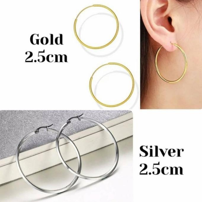 PL2601 anting gipsy titanium perhiasan fashion anting gipsy bulat