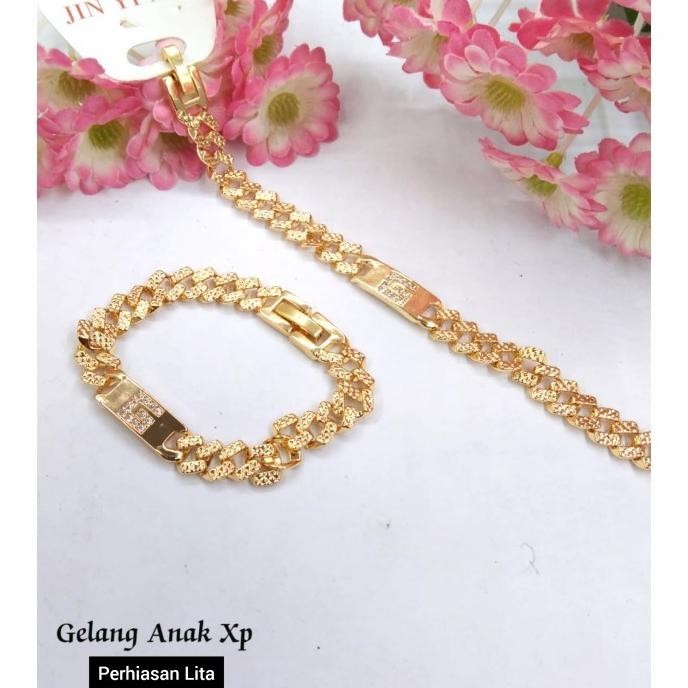 PL3070 gelang rantai plat gelang anak perhiasan fashion lapis emas