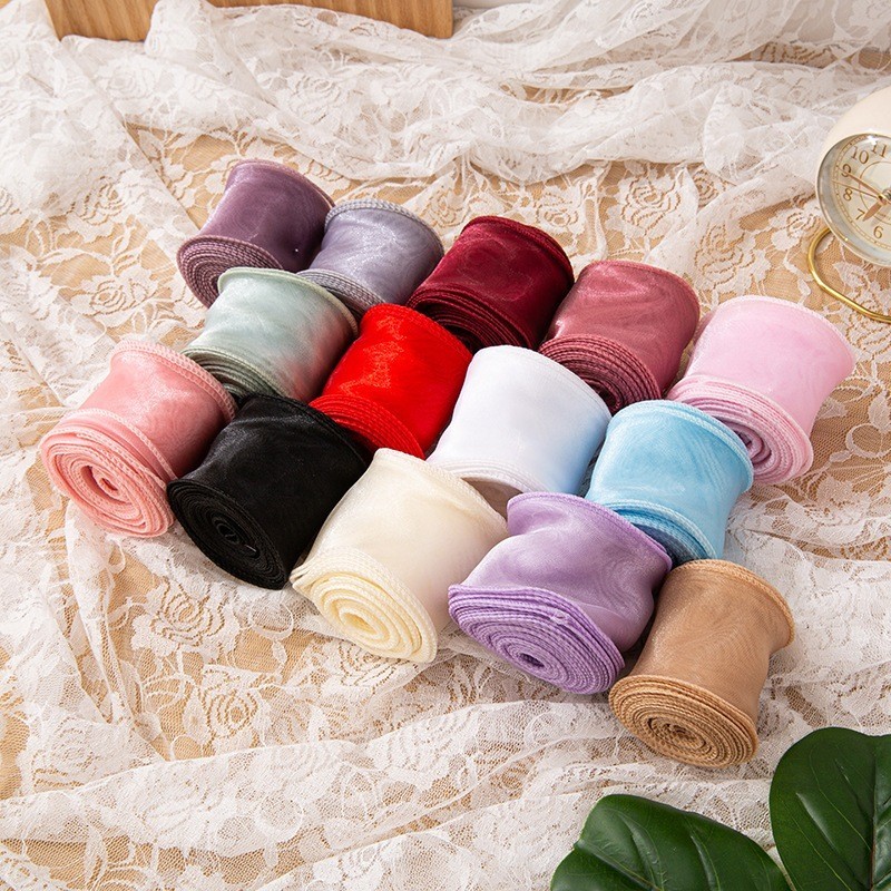 

EIu (1Roll) Pita Ribbon / Korea / Fishtail Wave Gelombang / Kado Dekorasi Hampers Bouquet Lebar 4Cm