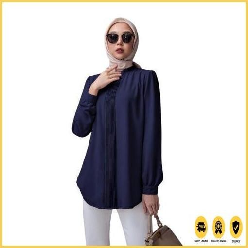 Baru Atasan Kemeja Wanita Kekinian Modern Elegan  Blouse Lengan Panjang Outfit Remaja Dewasa Ootd Te