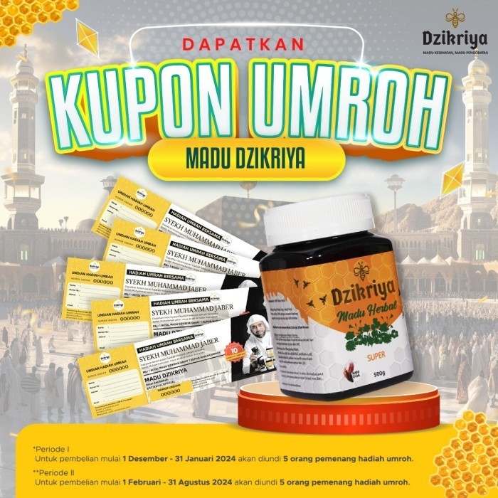 

Ready Dzikriya Madu Honey Murni Asli 100% Madu Herbal Super Manis 500g