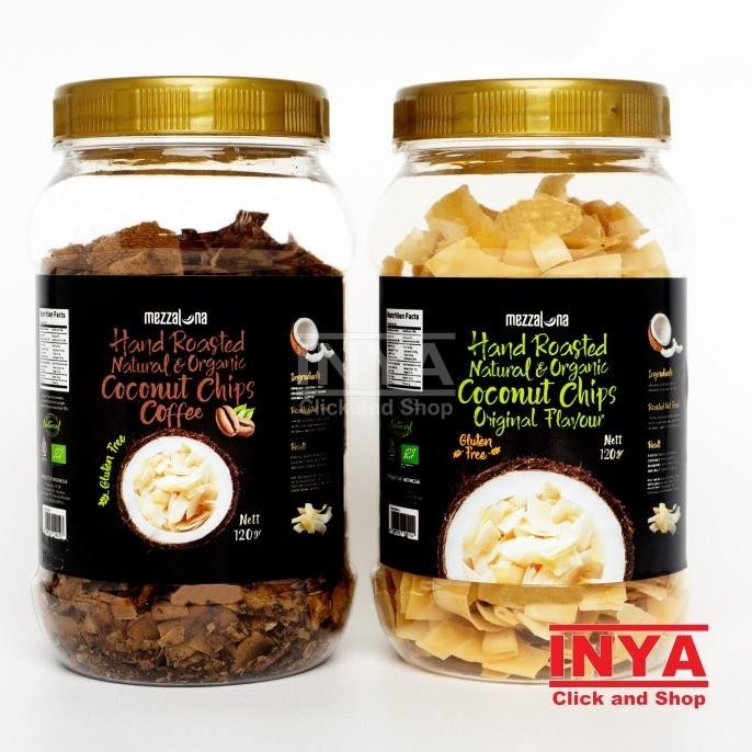

MEZZALUNA Hand Roasted Natural & Organic Coconut Chips 120gr - Keripik Kelapa