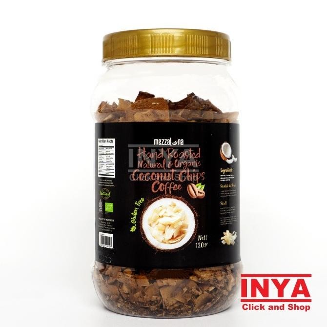 

MEZZALUNA Hand Roasted Natural & Organic Coconut Chips Coffee 120gr - Keripik Kelapa Rasa Kopi