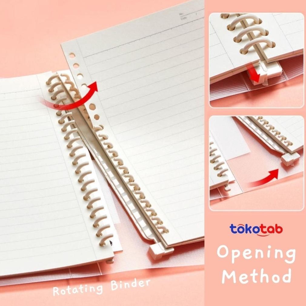 

LNB-1217 Tokotab - B5 A5 Binder Loose Leaf Binder Ring Notebook Detachable PP Loose Leaf Notebook Terlaris