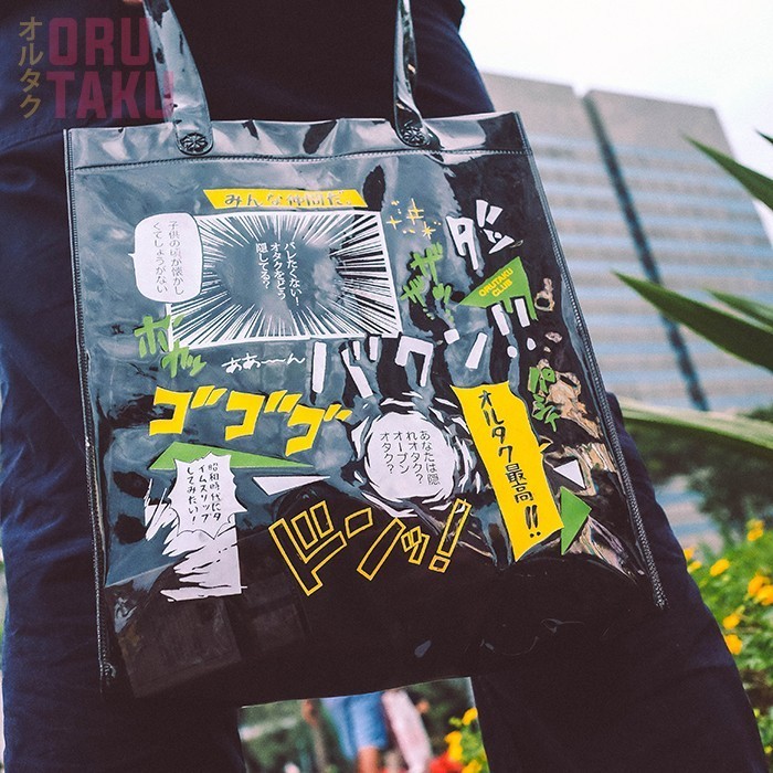 Orutaku Tote Bag Pvc Transparan - Black