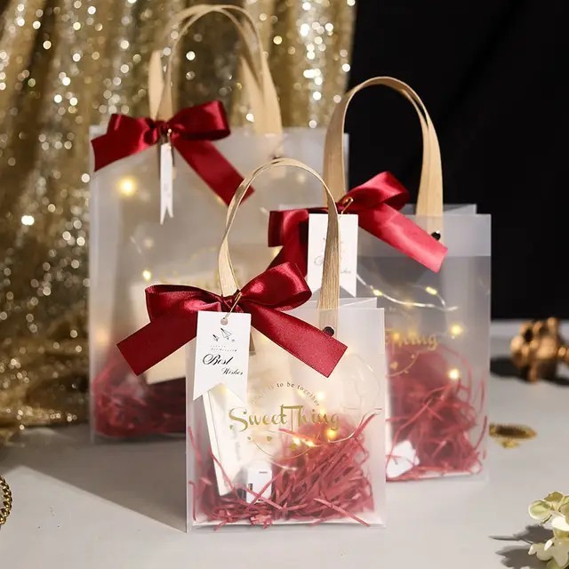 ( 10Pcs ) Goodie Bag Doff Transparan Hampers Bag Premium