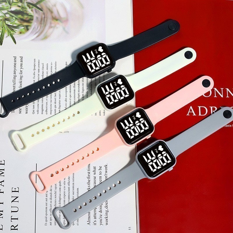 OST Jam Tangan Digital LED Rubber Pria Wanita 6947 Strap Rubber Electronic Unisex Fashion Tahan Air 