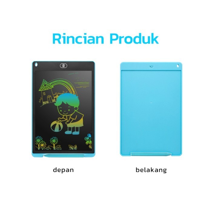 

12" Drawing Tablet Writing Tablet Papan Tulis Board warna-warni