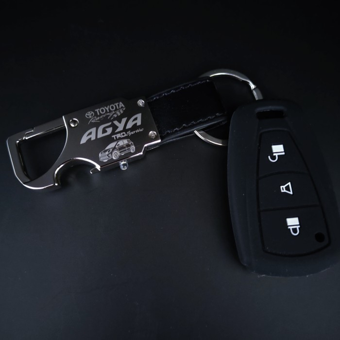Gantungan Kunci Kulit Sarung Remote Keyless Mobil Toyota Agya