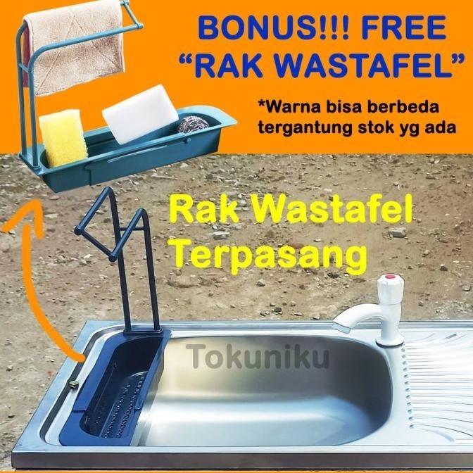 [Ready] Wastafel Cuci Piring Drum Full Portable Bak Cuci Tangan Panjang + Rak