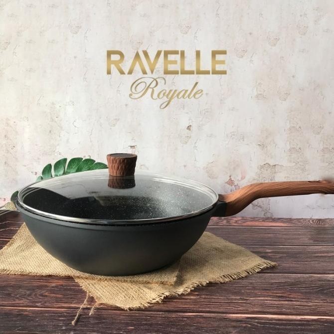 [Promo] Ravelle Royale Wok Pan 32 Cm With Lid Wajan Dengan Tutup