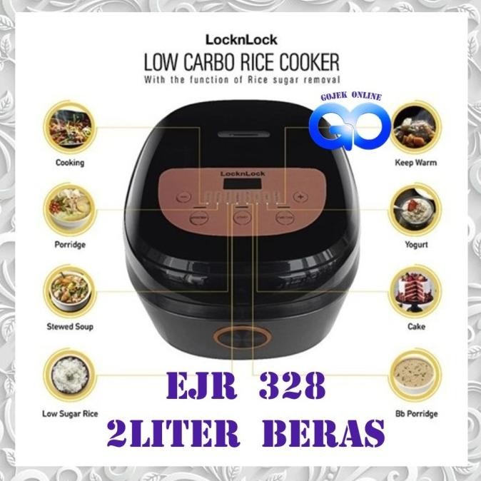 [Promo] Locknlock Ejr 328 Black Rice Cooker Low Sugar Control