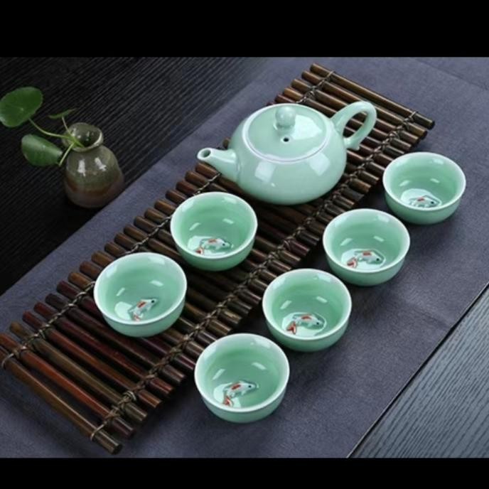 Tea Pot Set Ceramic Chinese Tea Pot Set Teko Set Keramik 6pcs