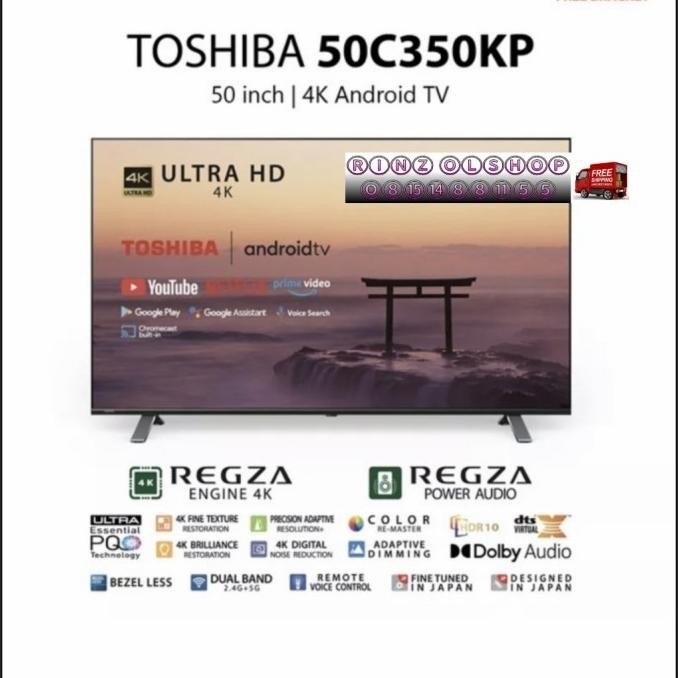 [Ready Stock] Led Tv Toshiba 50C350Kp Android Smart Tv Uhd 4K Hdr 50 Inch 50C350