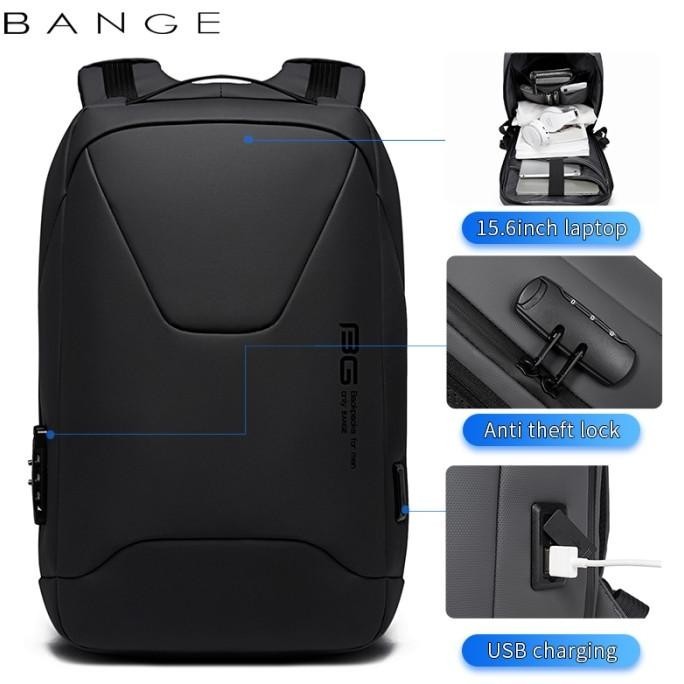 Bange Tas Ransel Pria Tas Laptop Tas Kerja Pria Backpack Pria 15.6 Inc
