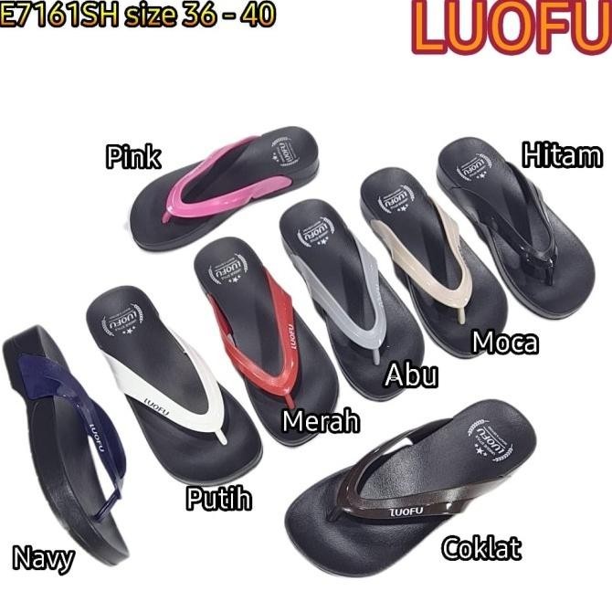 E7161Sh Luofu Original Sandal Wanita Jepit Sendal Japit Karet Import