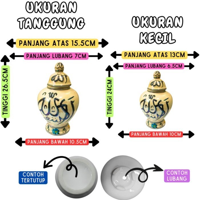 Gra Hiasan Dekorasi Rumah Guci Keramik Motif Arab Aladin Ukuran Tanggung /