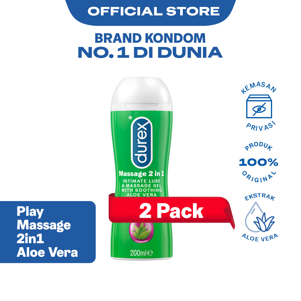 Durex Play Massage Pelumas Gel Seks Pria & Wanita 200ml (2 pcs) Bottle - Lubricant Water Based