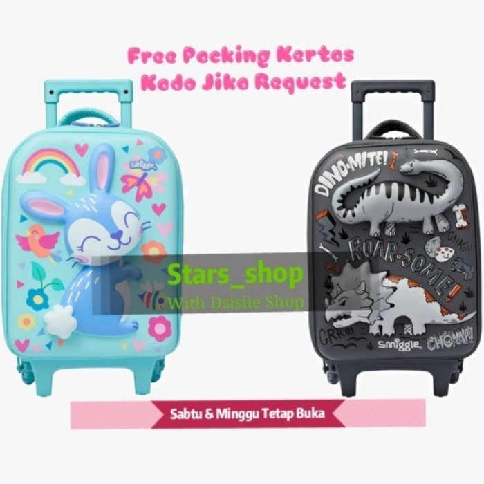 Smiggle Bag Trolley Htop Jnr Anim Original / Tas Koper Anak