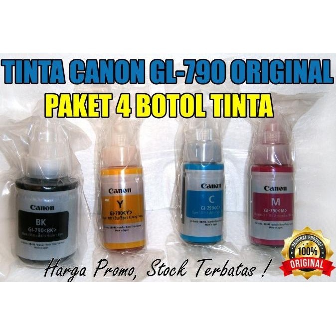 

BEBAS ONGKIR - Tinta Canon GL 790 Segel, New dan Original Isi 4 Botol