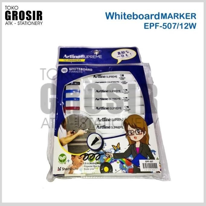 

HARGA DISC - Spidol Artline Supreme Whiteboard Marker SET 12 pcs EPF-507/12W