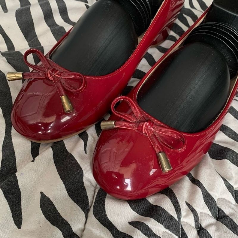 Preloved/wts sepatu heels red shoes/heels merah