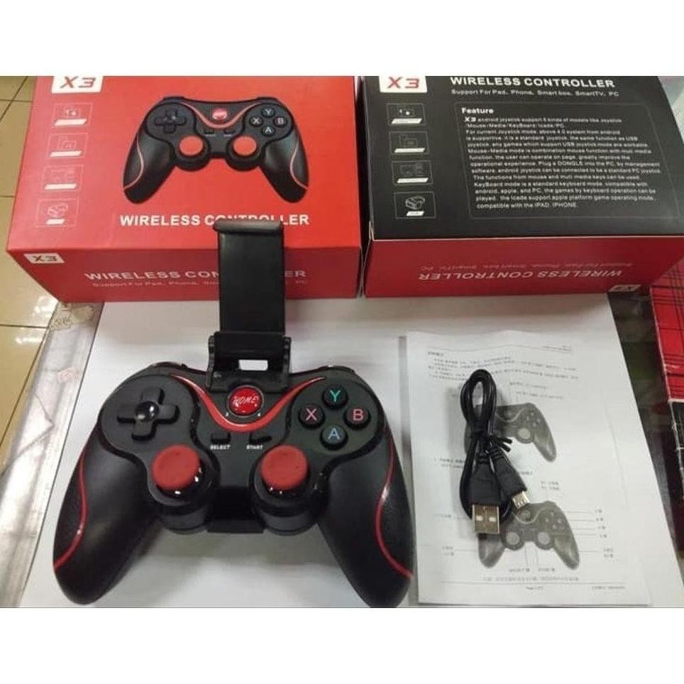 HM GAMEPAD SMART NIRKABEL BLUETOOTH GAMEPAD GAMING WIRELESS CONTROLLER X3 FOR ANDROID MOBILE - HITAM