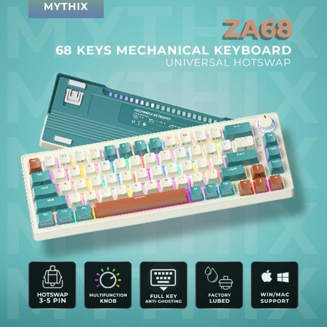 Zifriend Za68 Mechanical Gaming Keyboard Universal Hotswap Rotary Knob