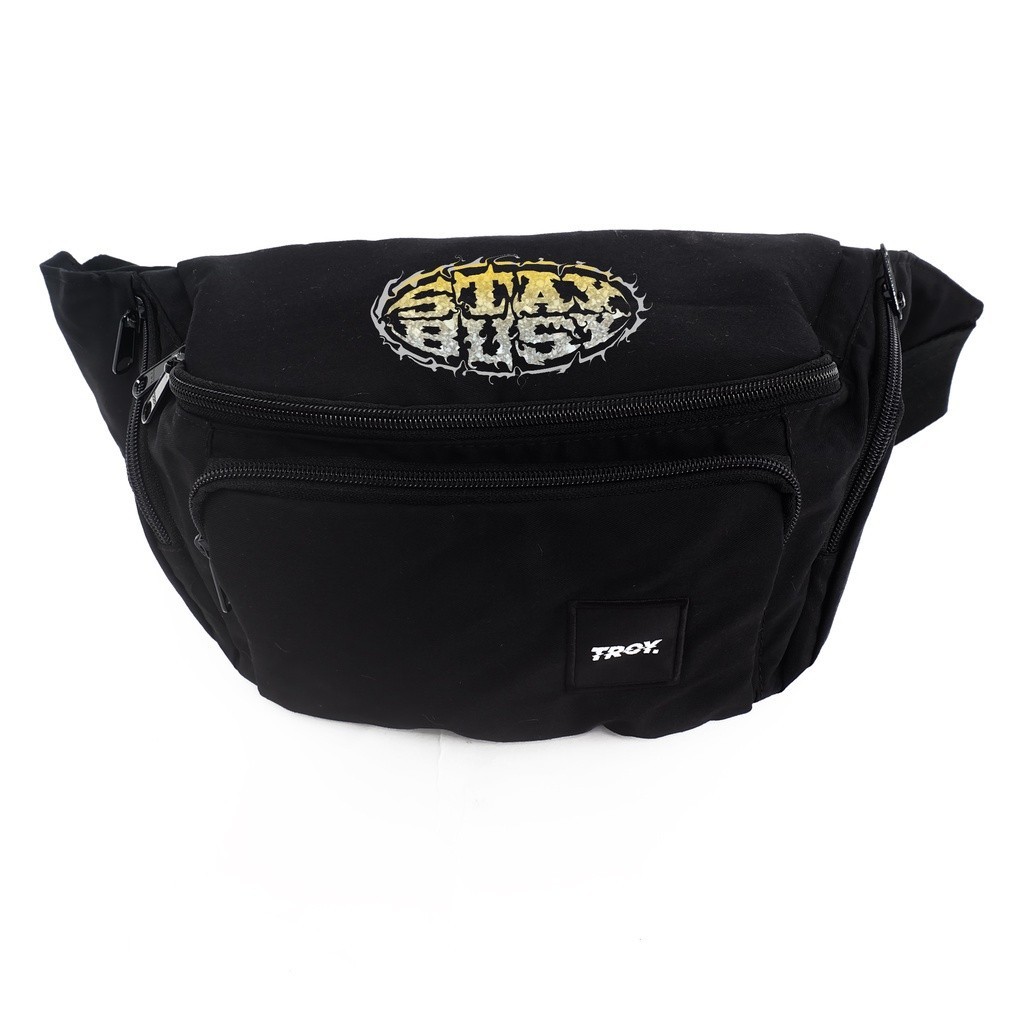Troy Company Waistbag Black Stay Busy Blaze - Tas Pinggang Selempang Hitam WB 2118