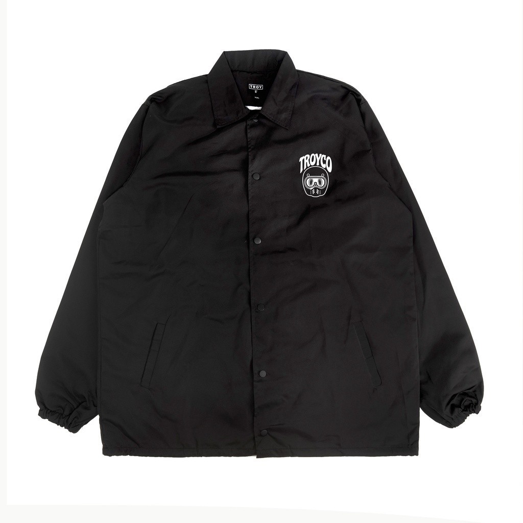 Troy Company Coach Jacket Black Helmet - Jaket Windbreaker Hitam WN 2178