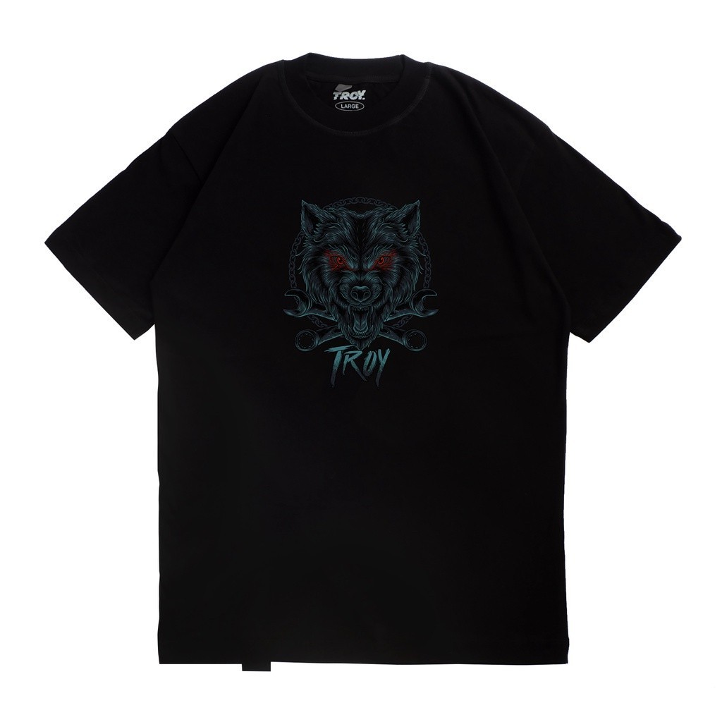 Troy Company Tshirt Black Wolf Machine - Kaos Pria Lengan Pendek Hitam MTD 1845