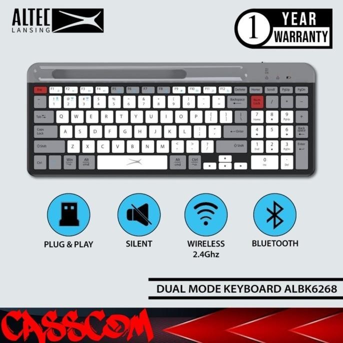 Altec Lansing Keyboard Dual Mode Wireless/Bluetooth Albk6268 Albk-6268