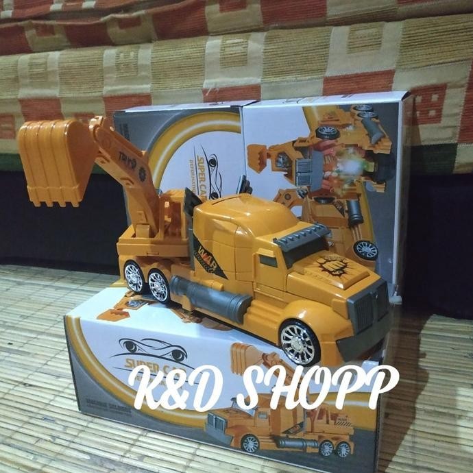 Truck Robot-Truk Transformers-Mainan Truck Excavator-Mainan Robot