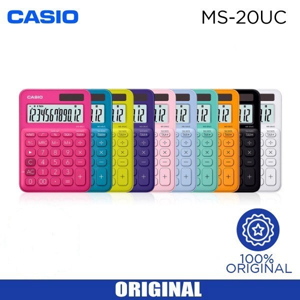 

CASIO CALCULATOR KALKULATOR MS-20UC 12 DIGITS SERI COLORFUL WARNA LUCU