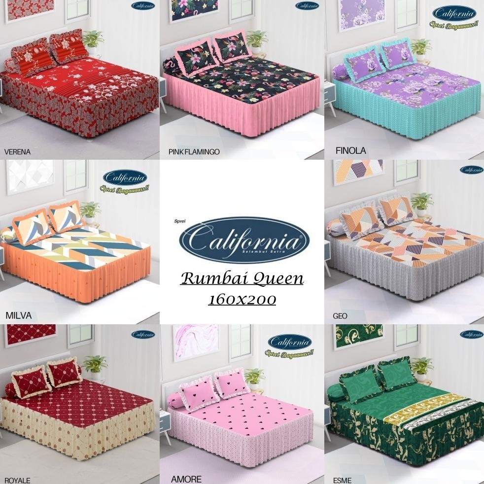 [DISKON] California - Sprei RUMBAI Queen (160x200) Terlaris pilihan