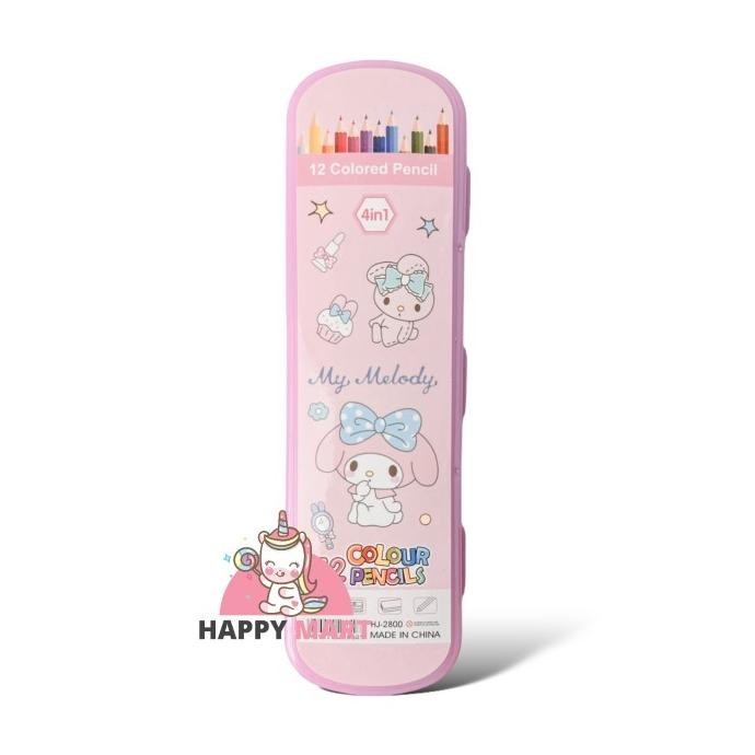 

pensil warna 4 in 1 motif sanrio kuromi / cinnamoroll / melody