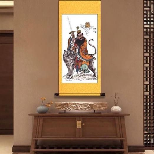 Lukisan Gantung Gulung Dewa Zhang Tian Shi Tio Tian Shi 30X80Cm 214
