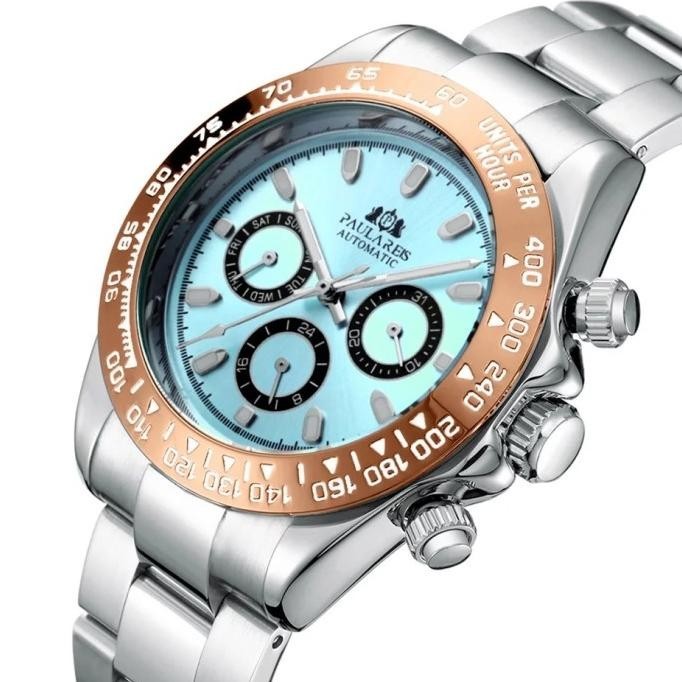 Jam Tangan Pria Automatic Paulareis Homage Daytona Blue Ice