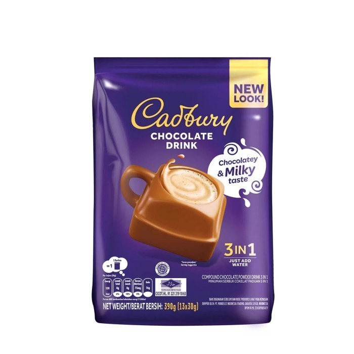 

Ready Cadbury Hot Chocolate Drink 450g ( 15 sachet x 30g ) Minuman Cokelat
