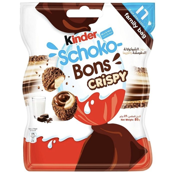 

Ready Kinder shoco bons crispy Family bag isi 16 pcs